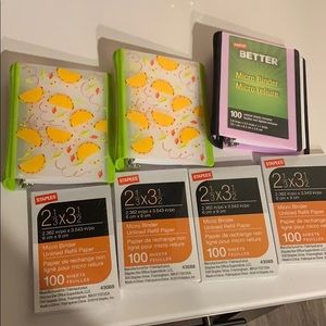 3 mini binders and refills